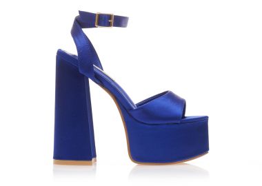 Πέδιλα μπλε σατέν με φάσα ΜΠΛΕ - Tsoukalas - 
