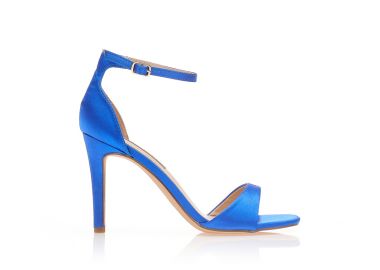 Πέδιλα μπλε σατέν με ιδιαίτερο σχήμα στην φάσα ΜΠΛΕ - Tsoukalas - 