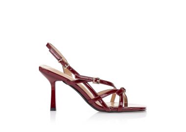 Πέδιλα μπορντό με λεπτές μπαρέτες ΜΠΟΡΝΤΟ - Tsoukalas - 