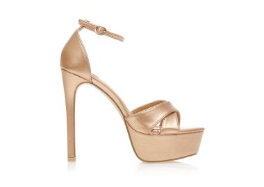 Πέδιλα μπρονζέ δερματίνη με χιαστί φάσα και φιάπα ΜΠΡΟΝΖΕ - Tsoukalas - 