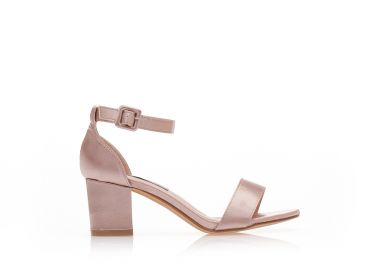 Πέδιλα μπρονζέ σατέν με λουράκι ΜΠΡΟΝΖΕ - Tsoukalas - 