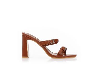 Πέδιλα mule κάμελ με λουράκια ΚΑΜΕΛ - Tsoukalas - 