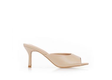 Πέδιλα mules δερματίνη NUDE - Tsoukalas - 