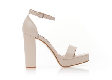 Πέδιλα nude δερματίνη με φάσα NUDE - Tsoukalas - 