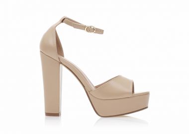 Πέδιλα nude δερματίνη με φιάπα NUDE - Tsoukalas - 