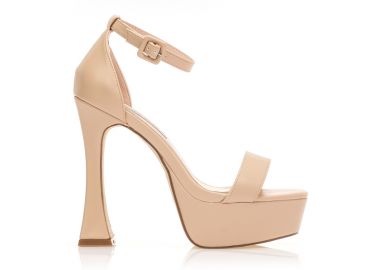 Πέδιλα nude δερματίνη με φιάπα NUDE - Tsoukalas - 