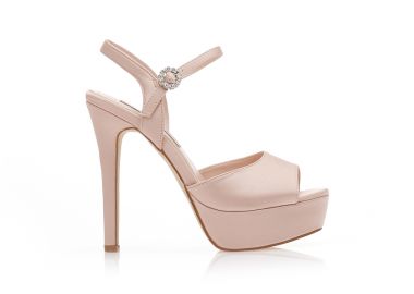 Πέδιλα nude σατέν με φιάπα NUDE - Tsoukalas - 