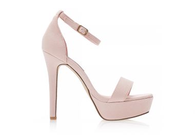 Πέδιλα ροζ σουέτ με φιάπα και λουράκι ΡΟΖ - Tsoukalas - 