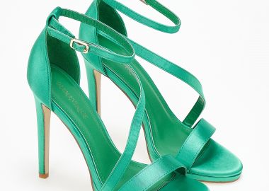 Πέδιλα σατέν με μπαρέτα - Πράσινο - Issue - 