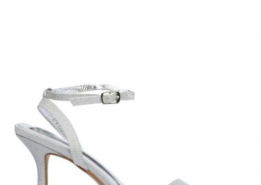 Πέδιλα σε καρέ γραμμή με λεπτό τακούνι - Ασημί - Issue - 