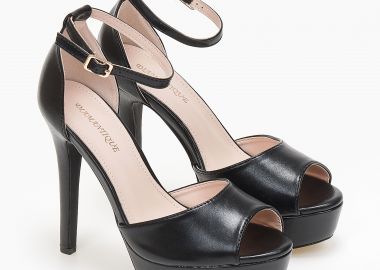 Πέδιλα στιλέτο με μπαρέτα - Μαύρο - Issue - 