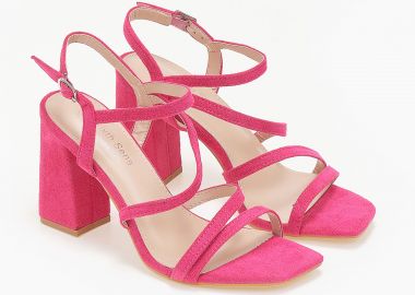 Πέδιλα suede με λουράκια - Φούξια - Issue - 