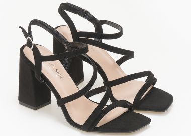 Πέδιλα suede με λουράκια - Μαύρο - Issue - 