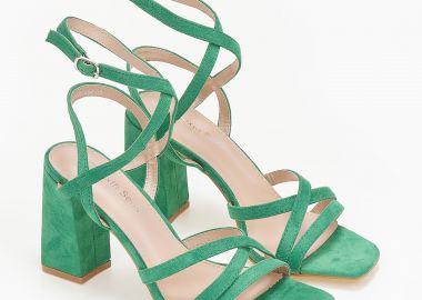 Πέδιλα suede με λουράκια - Πράσινο - Issue - 