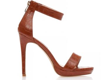 Πέδιλα ταμπά δερματίνη animal print με φάσα και λουράκι. ΤΑΜΠΑ - Tsoukalas - 