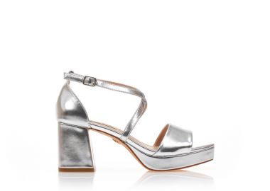 Πέδιλα TSOUKALAS ασημί δερματίνη με χιαστί λουράκια ΑΣΗΜΙ - Tsoukalas - 