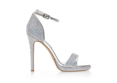 Πέδιλα TSOUKALAS ασημί λουστρίνι από ιριδίζον στρας με φιάπα ΑΣΗΜΙ - Tsoukalas - 