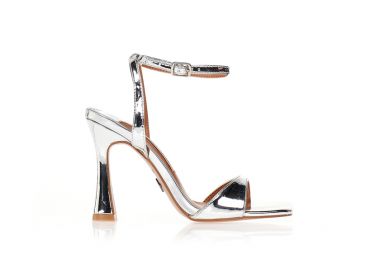 Πέδιλα TSOUKALAS ασημί λουστρίνι με ιδαίτερο σχέδιο στο λουράκι ΑΣΗΜΙ - Tsoukalas - 