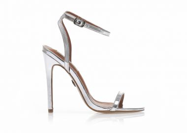 Πέδιλα TSOUKALAS ασημί λουστρίνι με ιδιαίτερο σχέδιο στο λουράκι ΑΣΗΜΙ - Tsoukalas - 