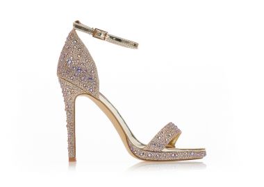 Πέδιλα TSOUKALAS χρυσά λουστρίνι από ιριδίζον στρας με φιάπα ΧΡΥΣΟ - Tsoukalas - 