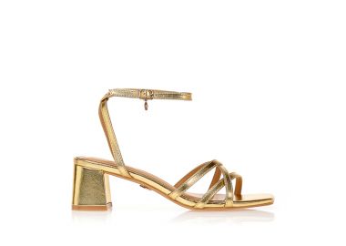 Πέδιλα TSOUKALAS χρυσά με λεπτά λουράκια ΧΡΥΣΟ - Tsoukalas - 