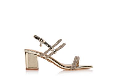 Πέδιλα TSOUKALAS χρυσά με στρας ΧΡΥΣΟ - Tsoukalas - 