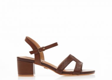 Πέδιλα TSOUKALAS καφέ δερματίνη με ιδιαίτερη φάσα ΚΑΦΕ - Tsoukalas - 