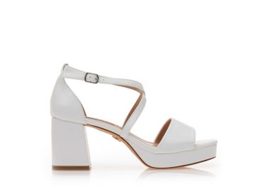 Πέδιλα TSOUKALAS λευκά δερματίνη με χιαστί λουράκια ΛΕΥΚΟ - Tsoukalas - 