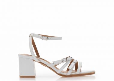 Πέδιλα TSOUKALAS λευκά λουστρίνι με πολλαπλά λουράκια ΛΕΥΚΟ - Tsoukalas - 