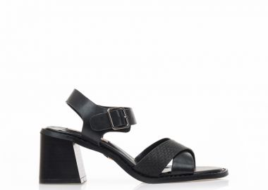 Πέδιλα TSOUKALAS μαύρα δερματίνη με χιαστί φάσα ΜΑΥΡΟ - Tsoukalas - 