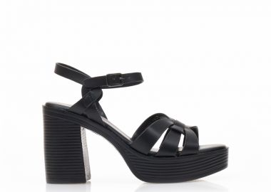 Πέδιλα TSOUKALAS μαύρα δερματίνη με ιδιαίτερη φάσα ΜΑΥΡΟ - Tsoukalas - 