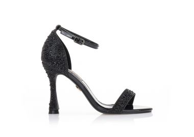 Πέδιλα TSOUKALAS μαύρα λούρεξ από στρας ΜΑΥΡΟ - Tsoukalas - 