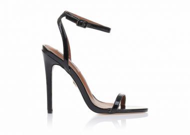 Πέδιλα TSOUKALAS μαύρα λουστρίνι με ιδιαίτερο σχέδιο στο λουράκι ΜΑΥΡΟ - Tsoukalas - 