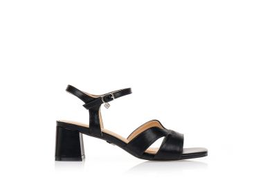 Πέδιλα TSOUKALAS μαύρα με χοντρό τακούνι ΜΑΥΡΟ - Tsoukalas - 