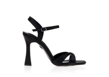 Πέδιλα TSOUKALAS μαύρα σατέν με χιαστί φάσα ΜΑΥΡΟ - Tsoukalas - 