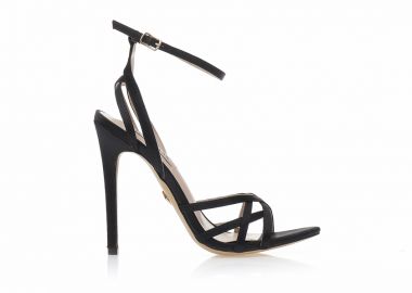 Πέδιλα TSOUKALAS μαύρα σατέν με πολλαπλά λουράκια ΜΑΥΡΟ - Tsoukalas - 