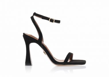 Πέδιλα TSOUKALAS μαύρα σουέτ με ιδιαίτερο τακούνι ΜΑΥΡΟ - Tsoukalas - 