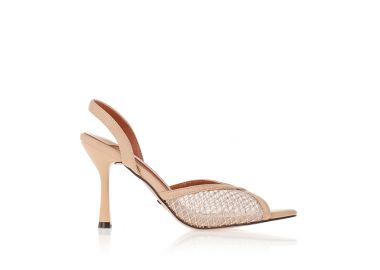 Πέδιλα TSOUKALAS με διάτρητη φάσα και στρας NUDE - Tsoukalas - 