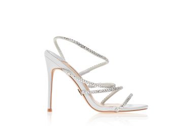 Πέδιλα TSOUKALAS με λεπτά λουράκια και στρας ΑΣΗΜΙ - Tsoukalas - 