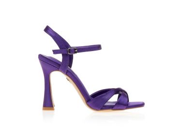 Πέδιλα TSOUKALAS μωβ σατέν με χιαστί φάσα ΜΩΒ - Tsoukalas - 