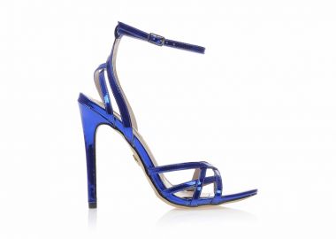 Πέδιλα TSOUKALAS μπλε μεταλλιζέ λουστρίνι με πολλαπλά λουράκια ΜΠΛΕ - Tsoukalas - 