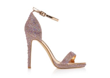 Πέδιλα TSOUKALAS μπρονζέ λουστρίνι από ιριδίζον στρας με φιάπα ΜΠΡΟΝΖΕ - Tsoukalas - 