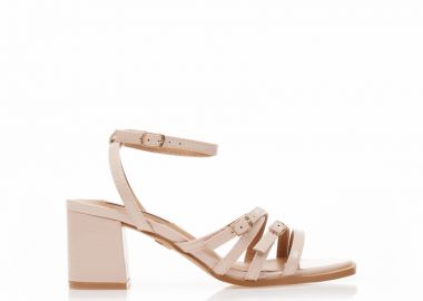 Πέδιλα TSOUKALAS nude λουστρίνι με πολλαπλά λουράκια NUDE - Tsoukalas - 