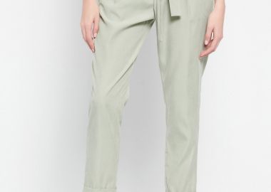 Peg leg παντελόνι με ελαστική μέση και ζώνη - FUNKY BUDDHA - 