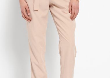 Peg leg παντελόνι με ελαστική μέση και ζώνη - FUNKY BUDDHA - 