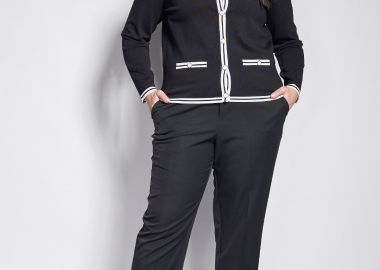 Peg παντελόνι twill TR με μεταλλικές αγκράφες στο ζωνάκι -  - 