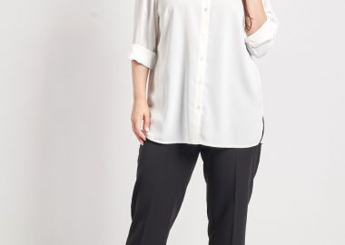 Peg παντελόνι twill TR με μεταλλικές λεπτομέρειες -  - 