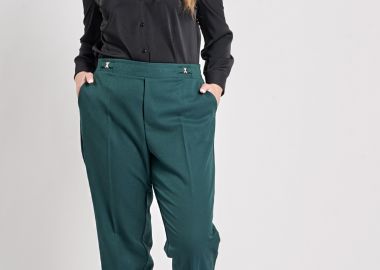 Peg παντελόνι twill TR με μεταλλικές λεπτομέρειες -  - 