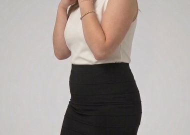 Pencil φούστα με ραφές σε μαύρο χρώμα -  - 