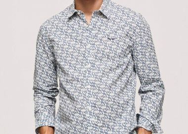 Pepe Jeans ανδρικό πουκάμισο με floral pattern και κεντημένο λογότυπο Slim Fit - PM307783 Λευκό - PEPE JEANS - 
